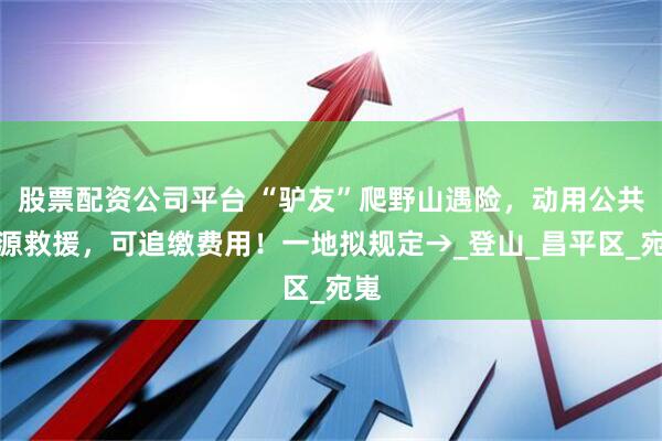 股票配资公司平台 “驴友”爬野山遇险，动用公共资源救援，可追缴费用！一地拟规定→_登山_昌平区_宛嵬