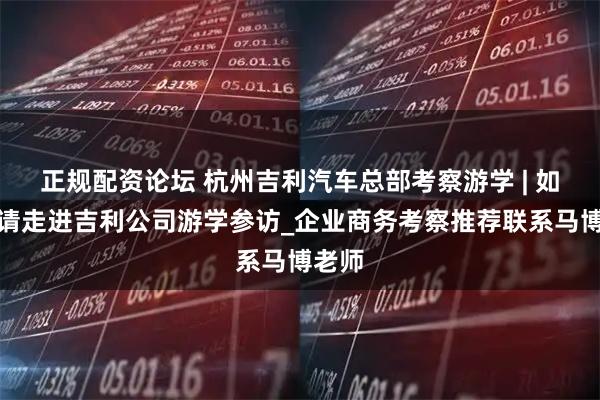 正规配资论坛 杭州吉利汽车总部考察游学 | 如何申请走进吉利公司游学参访_企业商务考察推荐联系马博老师