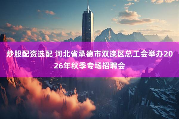 炒股配资选配 河北省承德市双滦区总工会举办2026年秋季专场招聘会
